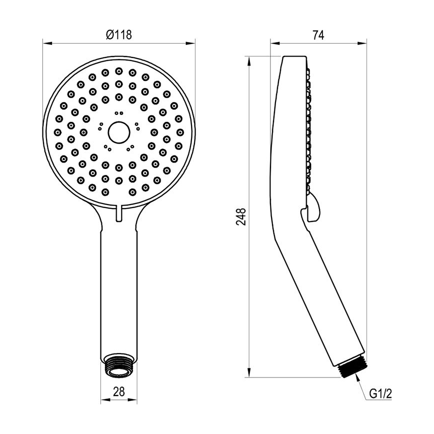 Ravak X07P009 - FLAT käsisuihku, kiiltävä kromi
