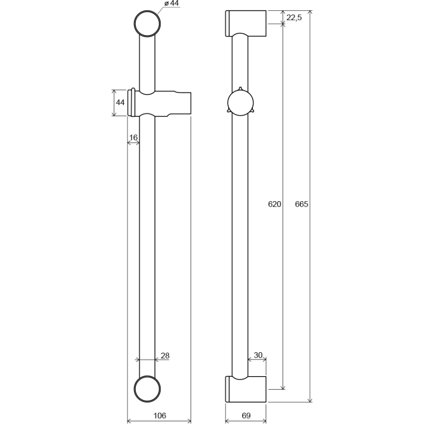 Ravak X07P012 - Suihkutanko 66,5 cm kiiltävä kromi