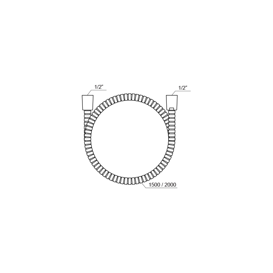 Ravak X07P341 - 200 cm suihkuletku, kiiltävä kromi