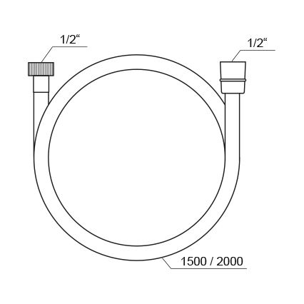 Ravak X07P568 - Muovinen suihkuletku 150 cm pitkä, musta