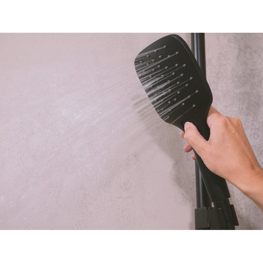 Ravak X07P569 - musta käsisuihku painikkeella