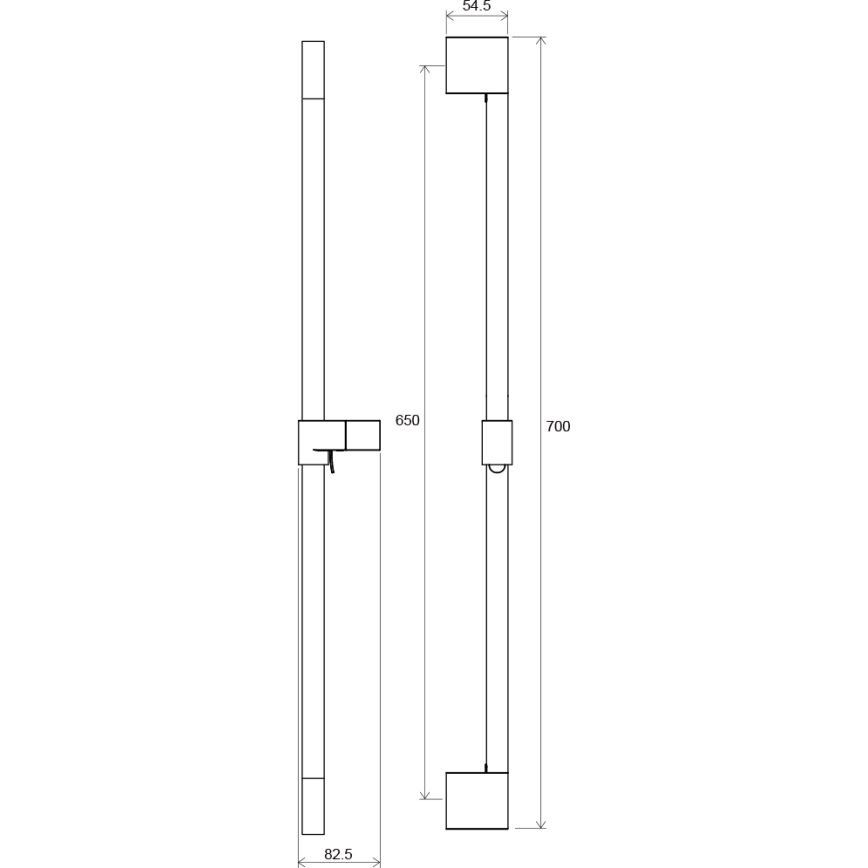 Ravak X07P715 - Suihkutanko 70 cm, harjattu kulta