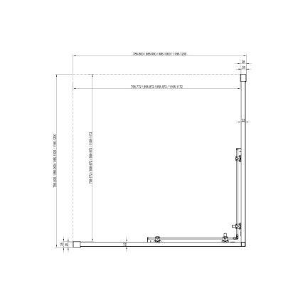 Ravak X1LM70C00Z1 - BLIX SLIM neliosainen kulmasuihkukaappi 90x90 cm kiiltävä kromi