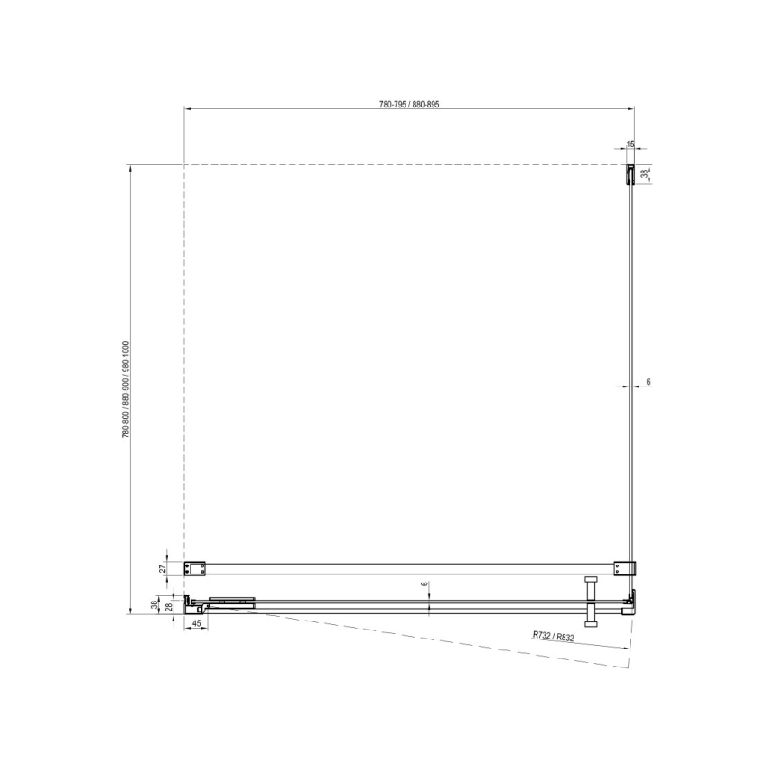 Ravak X9VVA0A00Z1 - Kiinteä suihkuseinä COOL, kiiltävä kromi