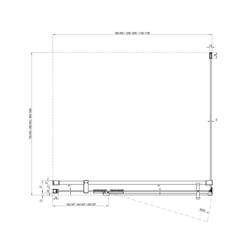 Ravak X9VVA0A00Z1 - Kiinteä suihkuseinä COOL, kiiltävä kromi
