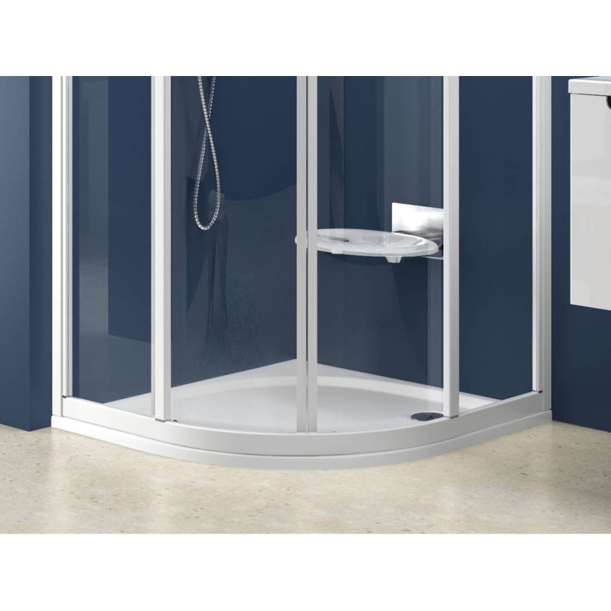 Ravak XA237711010 - ELIPSO neljänneksen muotoinen suihkualusta 90x90 cm, valkoinen