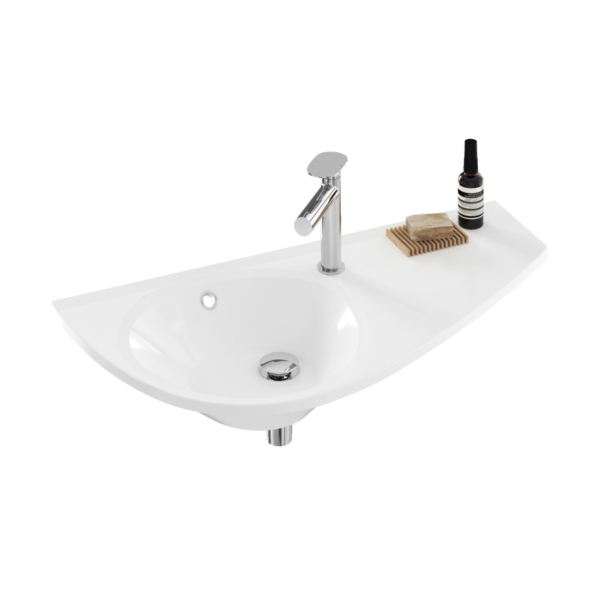 Ravak XJ1P1100000 - Seinään kiinnitettävä pesuallas AVOCADO 85x45 cm valettu marmori/valkoinen