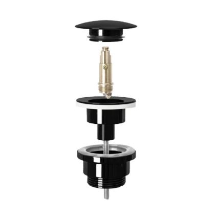 REA-A4100 - Pesualtaan CLICK-CLACK-viemäri, halkaisija 6,4 cm, kiiltävä musta