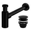 REA-A5215 - Pesualtaan viemärisifoni CLICK-CLACK-tulppatoiminnolla, Ø 6,4 cm, mattamusta