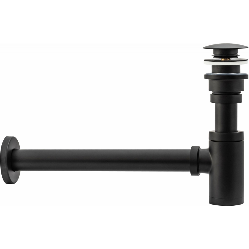 REA-A5215 - Pesualtaan viemärisifoni CLICK-CLACK-tulppatoiminnolla, Ø 6,4 cm, mattamusta