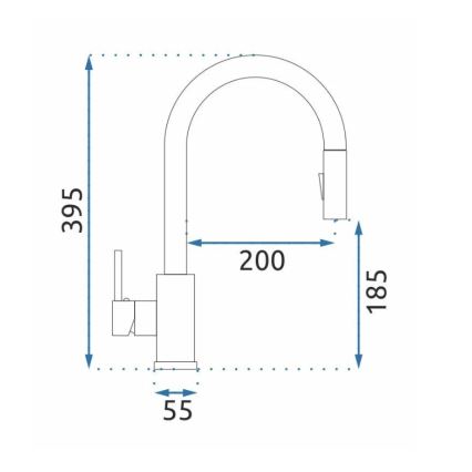 REA-B0669 - Keittiöhana ulosvedettävällä suihkupäällä FRESH 39,5 cm, kultainen