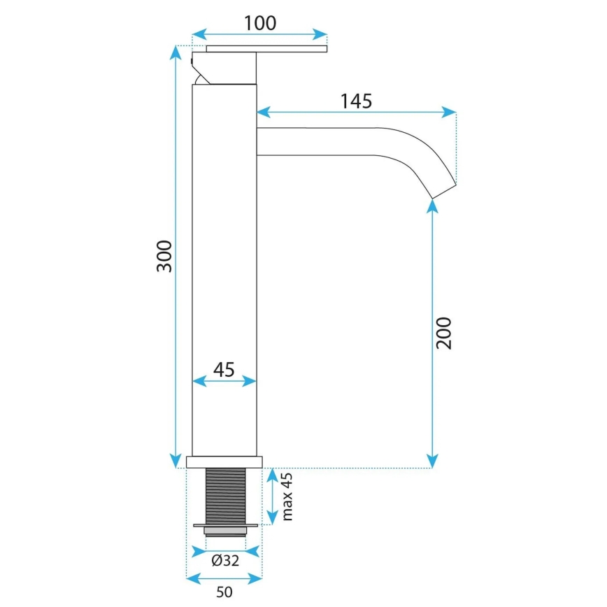 REA-B0971 - Pesuallashana ONTARIO 30 cm, harjattu kupari