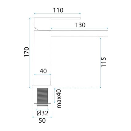 REA-B0976 - Pesuallashana ARLO 17 cm harjattu kulta