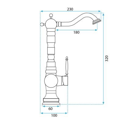 REA-B2500 - Pesuallosekoitin VENICE 32 cm harjattu kulta