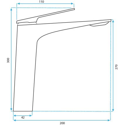 REA-B2704 - AVALON 30 cm titaanipintainen pesuallashana