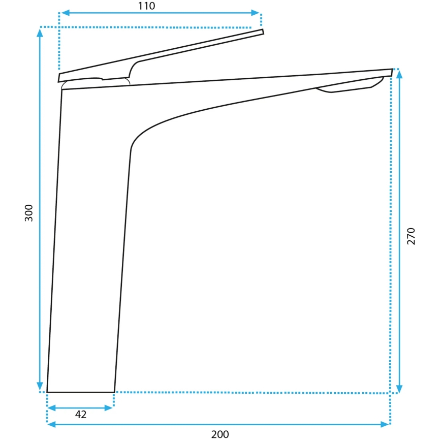 REA-B2704 - AVALON 30 cm titaanipintainen pesuallashana