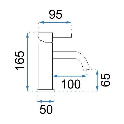 REA-B4101 - Pesuallashana LUNGO 16,5 cm kiiltävä kromi