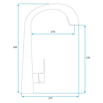 REA-B5313 - Keittiöhana ROSS 43 cm vedettävällä suihkupäällä, musta