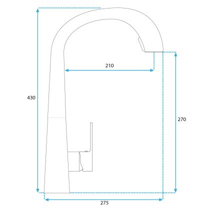 REA-B5314 - Keittiöhana ulosvedettävällä suihkupäällä ROSS 43 cm, niklattu