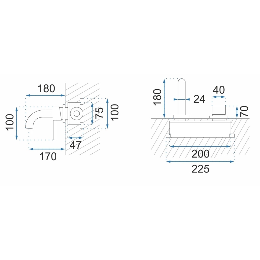 REA-B5332 - OWEN uppoasennettava pesuallashana, musta