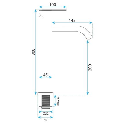 REA-B5509 - Pesuallashana ONTARIO 30 cm, harjattu kullanvärinen