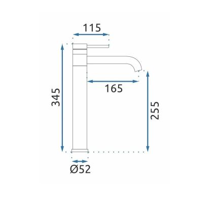 REA-B6100 - LUNGIS pesuallashana 34,5 cm, kiiltävä kromi