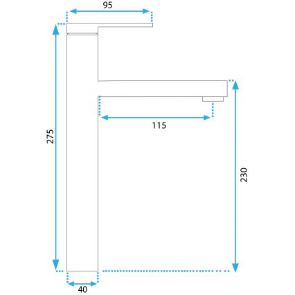 REA-B6214 - Pesuallashana PIXEL 27,5 cm, musta