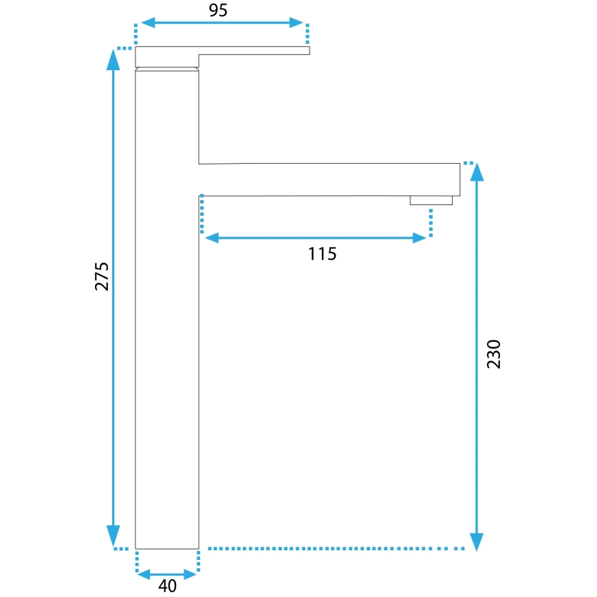 REA-B6214 - Pesuallashana PIXEL 27,5 cm, musta