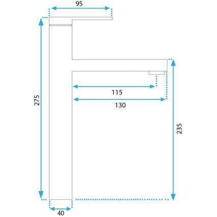 REA-B6215 - Pesuallashana PIXEL 27,5 cm, kultainen