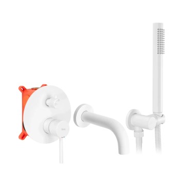 REA-B6440 - LUNGO-kylpyammesarja seinään asennettavalla sekoittajalla, mattavalkoinen