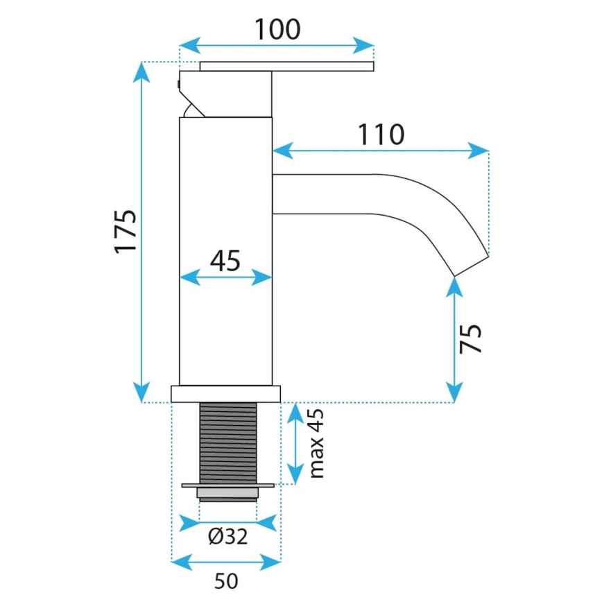 REA-B6444 - Kullanvärinen pesuallashana FOSTER 18,2 cm
