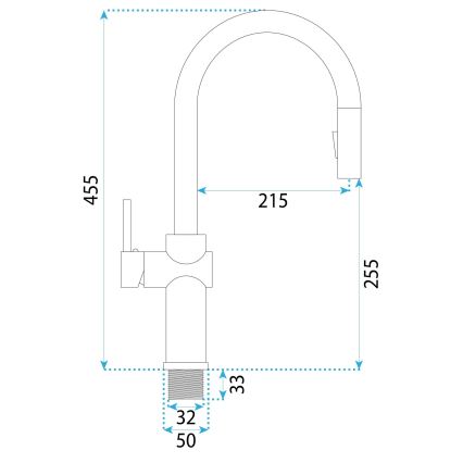 REA-B7200 - Keittiöhana ulosvedettävällä suihkupäällä FRESH 45 cm musta