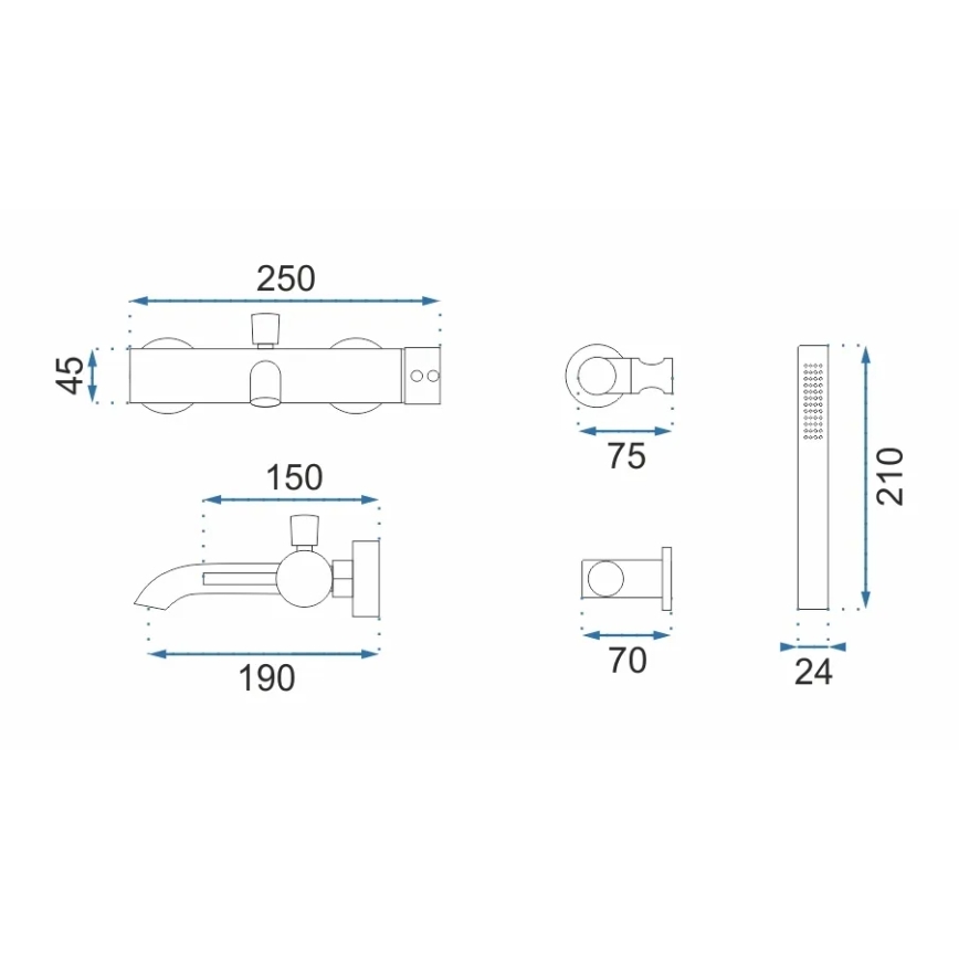 REA-B8010 - LUNGO-kylpyhanasarja, harjattu kulta