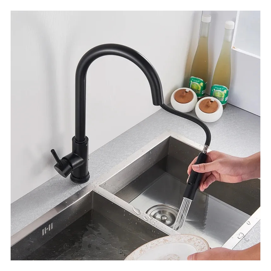 REA-B9147 - Keittiöhana vetosuihkulla FRESH 39,5 cm mattamusta