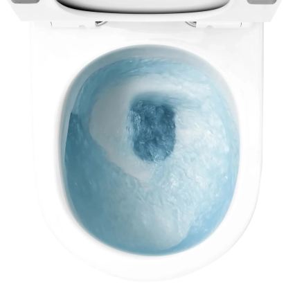 REA-C1259 - Seinään kiinnitettävä WC-istuin istuinkannella CARLO MINI TORNADO RIMLESS, keraaminen/kiiltävän valkoinen