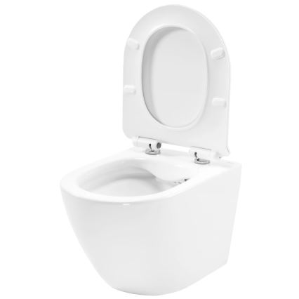 REA-C1400 - seinään asennettava WC-istuin istuinkannella CARTER RIMLESS keramiikka/valkoinen
