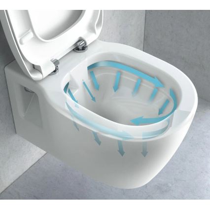 REA-C1400 - seinään asennettava WC-istuin istuinkannella CARTER RIMLESS keramiikka/valkoinen