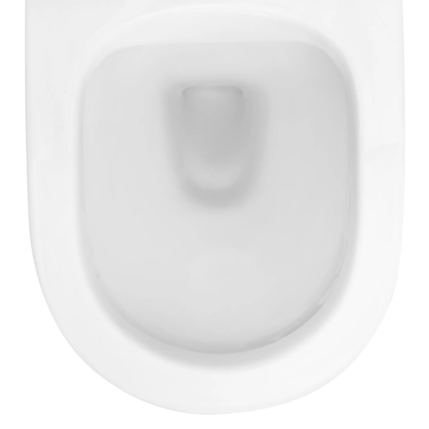 REA-C2760 - Seinään asennettava WC-istuin istuinkannella CARLO FLAT MINI RIMLESS keramiikka/kiiltävä valkoinen
