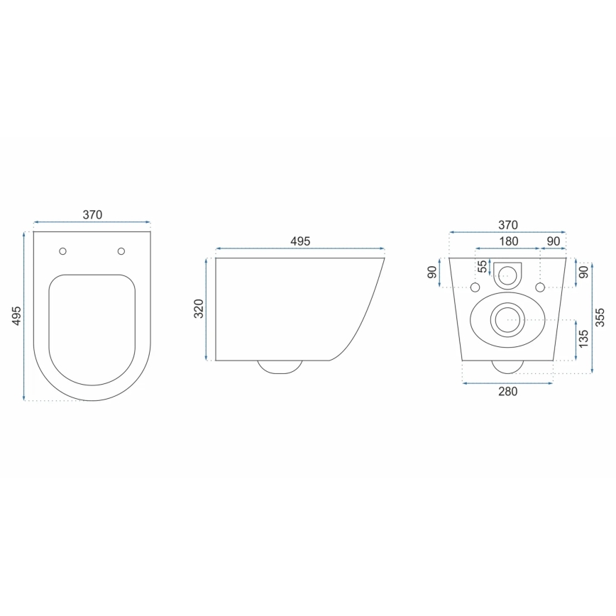 REA-C2760 - Seinään asennettava WC-istuin istuinkannella CARLO FLAT MINI RIMLESS keramiikka/kiiltävä valkoinen