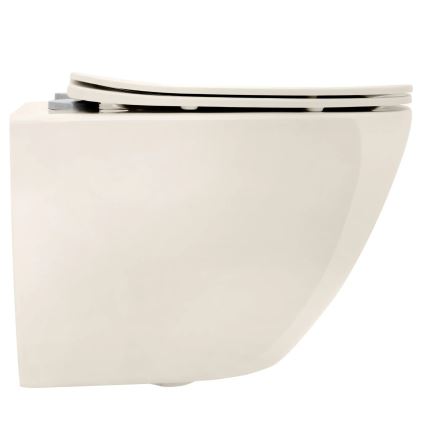 REA-C5500 - Seinään kiinnitettävä WC-istuin istuinkannella CARLO MINI TORNADO RIMLESS keramiikka/kerma