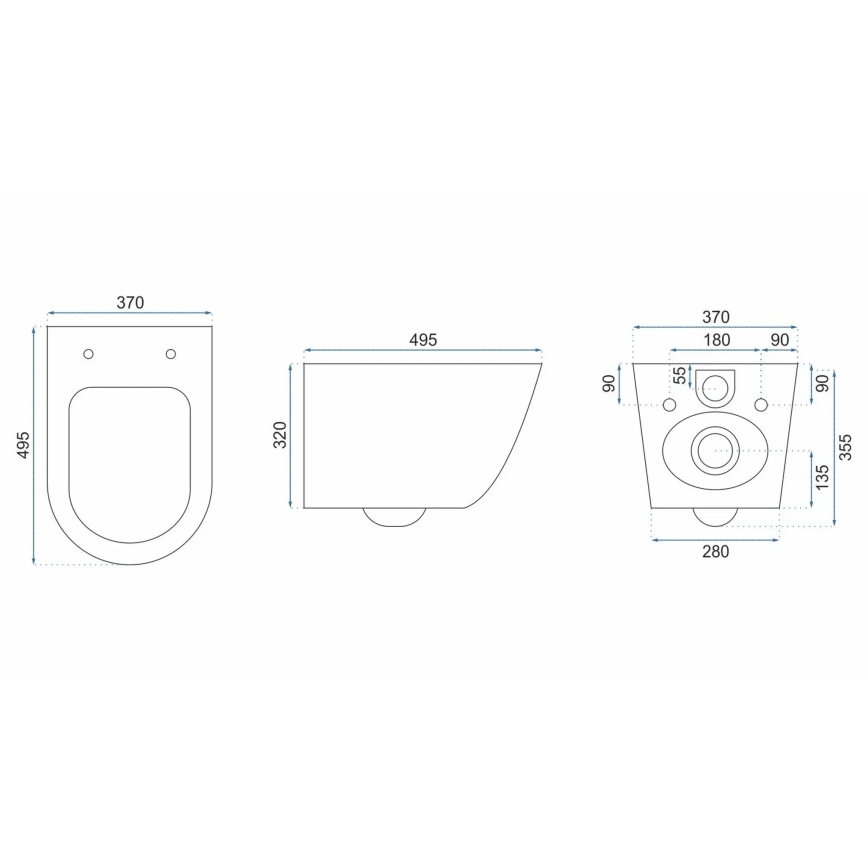 REA-C5500 - Seinään kiinnitettävä WC-istuin istuinkannella CARLO MINI TORNADO RIMLESS keramiikka/kerma