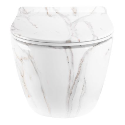 REA-C6390 - CARTER TORNADO RIMLESS seinään asennettava WC-istuin istuinkannella, keramiikka/kivenjäljitelmä