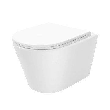 REA-C6800 - Seinään asennettava WC istuinkannella TITO TORNADO RIMLESS, keramiikka/valkoinen