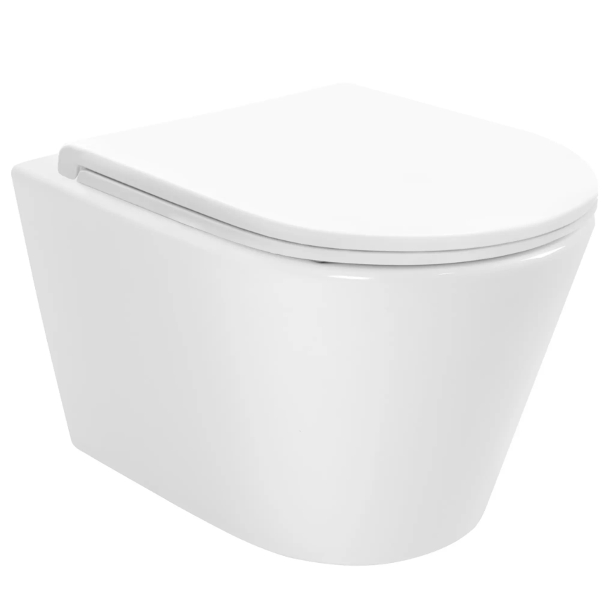 REA-C6800 - Seinään asennettava WC istuinkannella TITO TORNADO RIMLESS, keramiikka/valkoinen