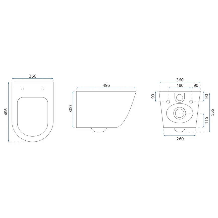 REA-C6800 - Seinään asennettava WC istuinkannella TITO TORNADO RIMLESS, keramiikka/valkoinen