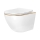 REA-C6806 - Seinään asennettava WC-istuin CARLO MINI TORNADO RIMLESS, istuinkannella, keraaminen/valkoinen/kultainen