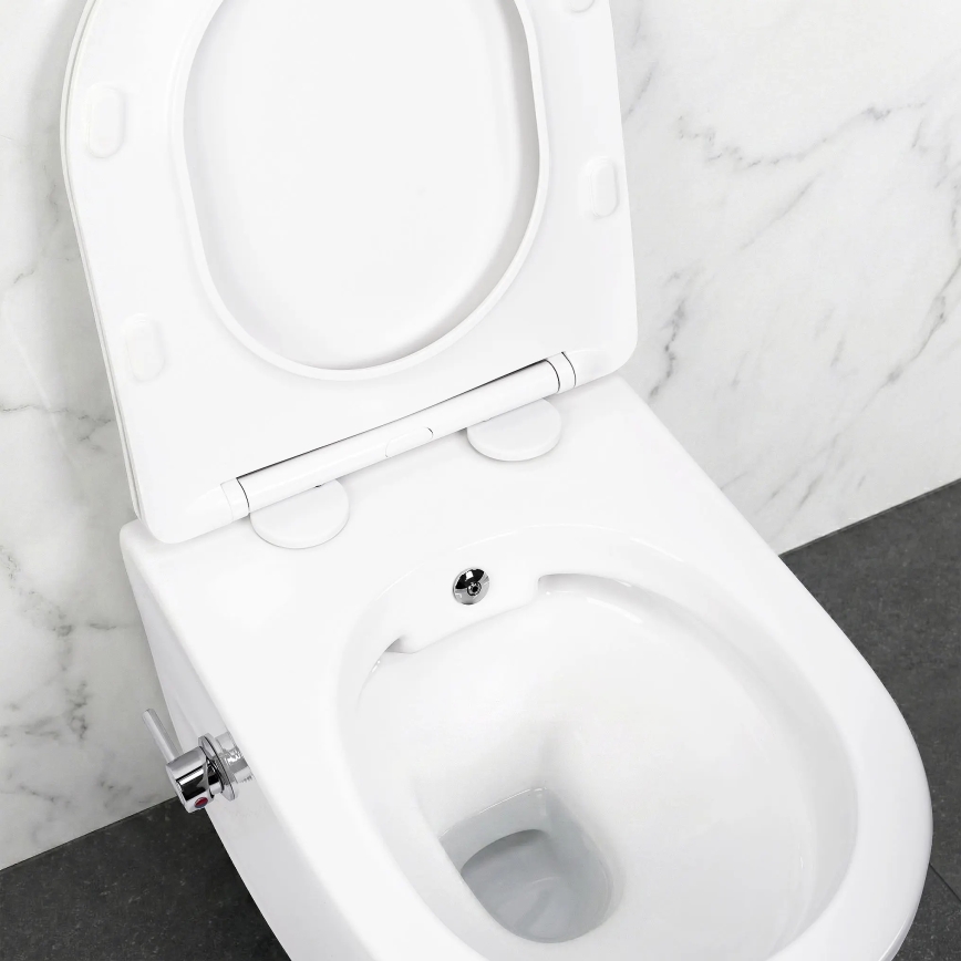 REA-C9701 - Seinään kiinnitettävä WC bideesuihkulla ja istuimella CARLO LUX keramiikka/valkoinen