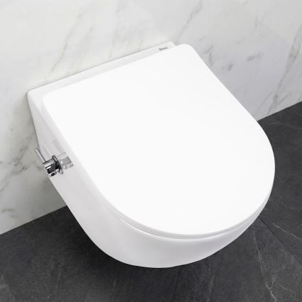 REA-C9701 - Seinään kiinnitettävä WC bideesuihkulla ja istuimella CARLO LUX keramiikka/valkoinen