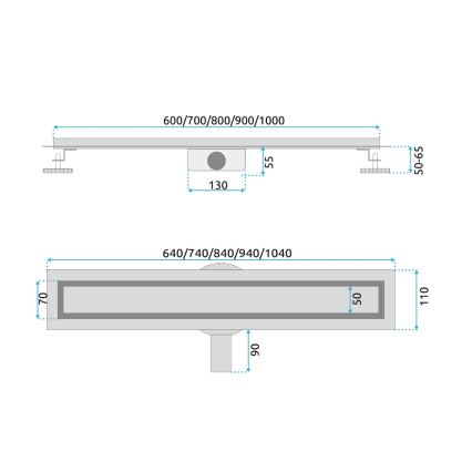 REA-G2702 - Linjalattiakaivo NEOX PRO 70 cm ruostumaton teräs/harjattu kulta