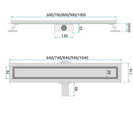 REA-G2743 - NEOX PRO 60 cm kultainen lattiakaivo